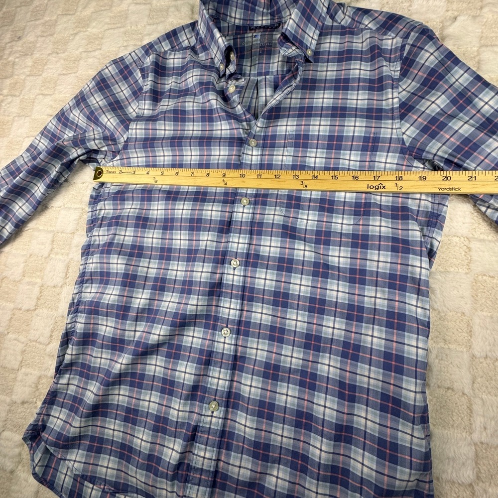 Vineyard Vines On-The-Go Performance Shirt Mens Small Blue Pink Plaid brrr S - Picture 6 of 10